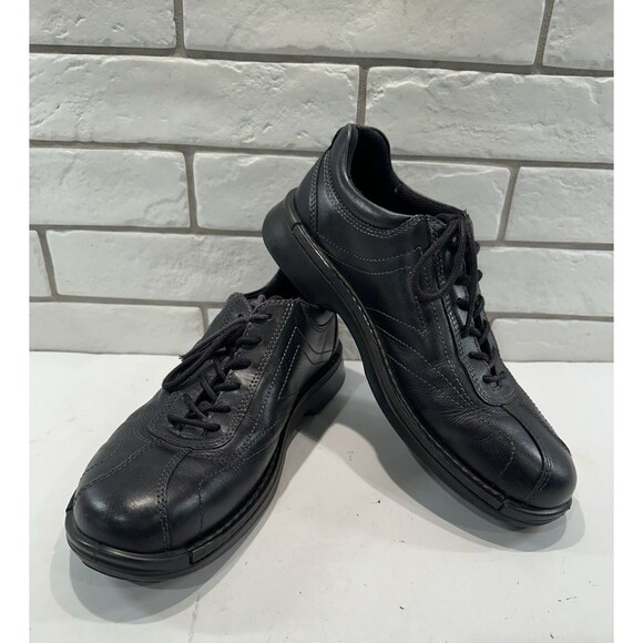 ECCO Light Shock‎ Point Men's Leather Black Lace Up Shoes  size US 8 EU 41 - Picture 1 of 12